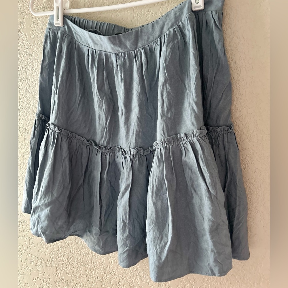 Lulus Blue Tiered Ruffle Mini Skirt | M - Picture 7 of 7